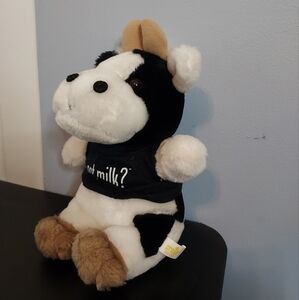 Crown Got Milk Cow Stuffed Animal 10in